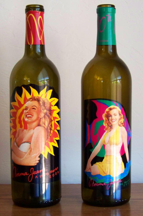 2006 2007 Marilyn Monroe Norma Jeane Young Merlot Wine Bottles
