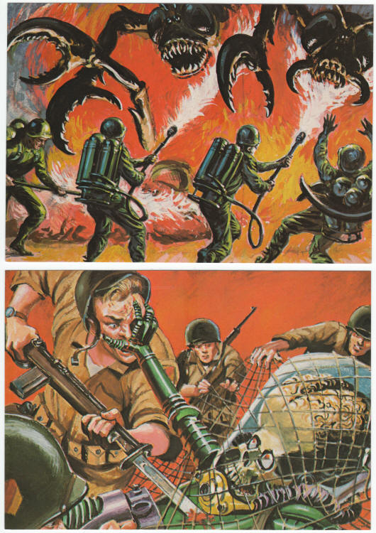 Mars Attacks 1984 Premium Cards #1 and #2 fronts