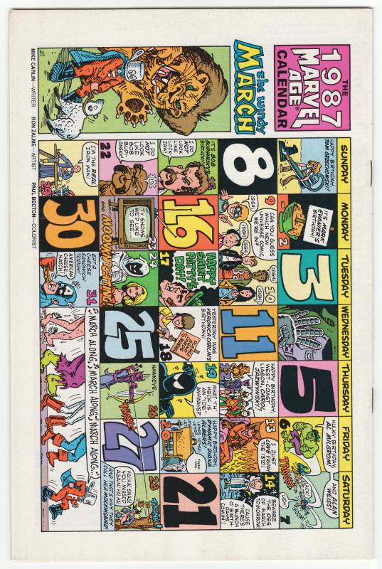 Marvel Age #51 back cover