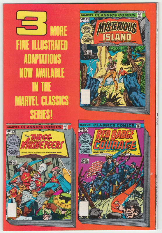 Marvel Classics Comics Series #9 back cover