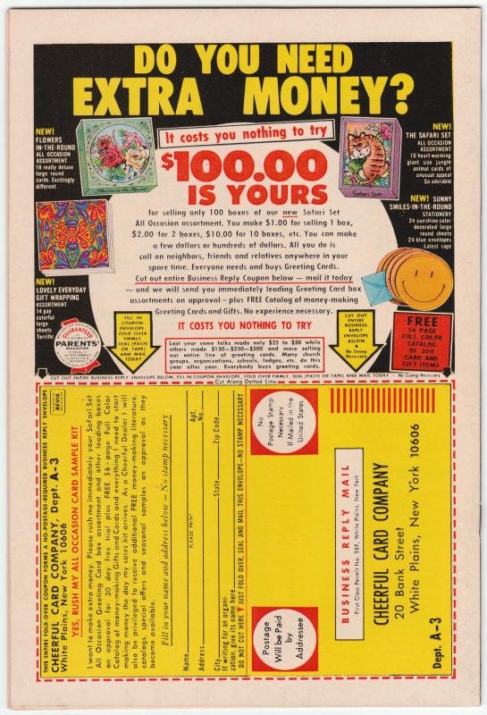 Marvel Feature #3 The Defenders back cover