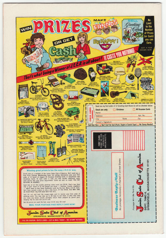 Marvel Premiere #17 Iron Fist back cover