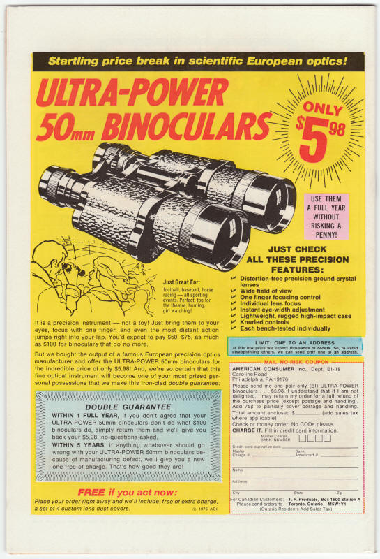 Marvel Premiere #25 Iron Fist back cover