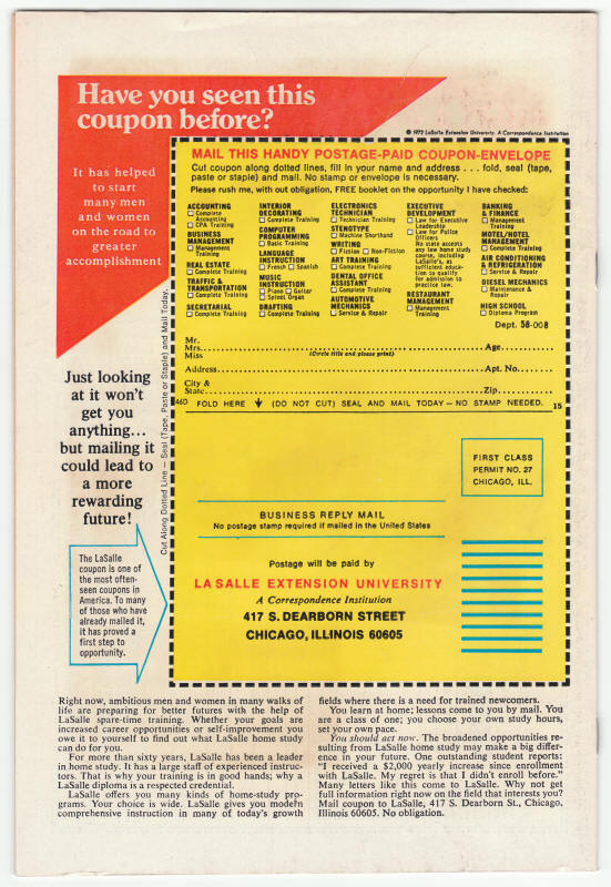 Marvel Spotlight #19 Son Of Satan back cover