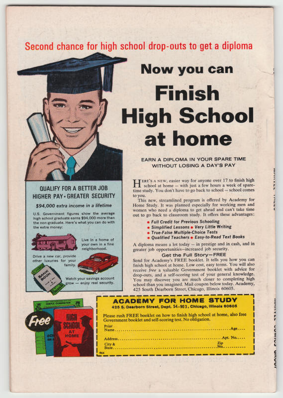 Marvel Tales #27 back cover