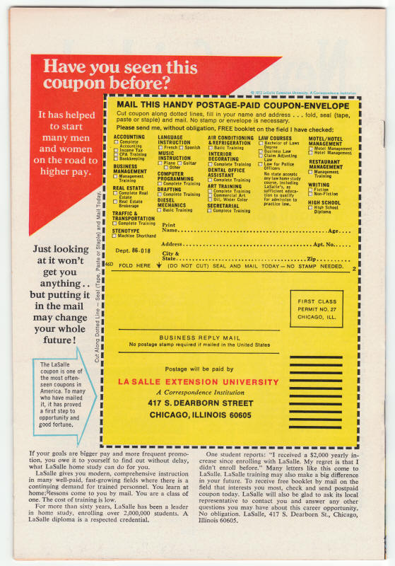 Marvel Triple Action #10 back cover