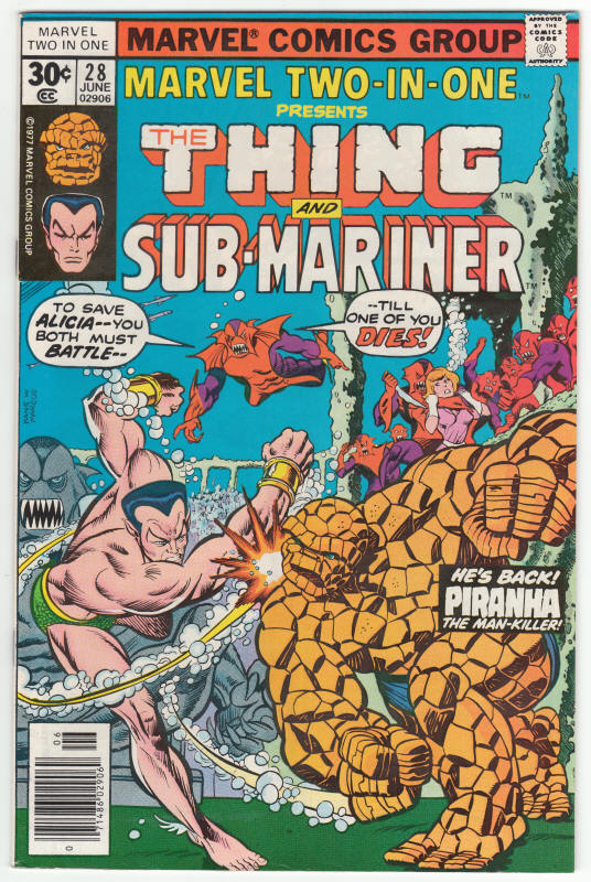 Marvel Two-In-One #28 front cover