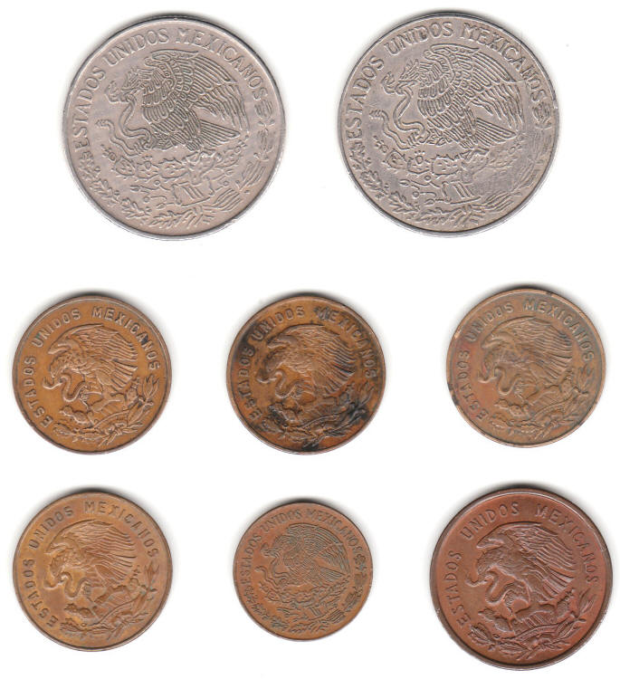 1966 - 1980 Mexico Coinage obverse