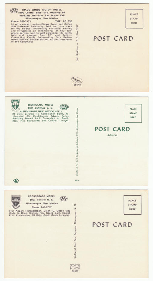 1960s New Mexico Hotel Motel Post Cards
