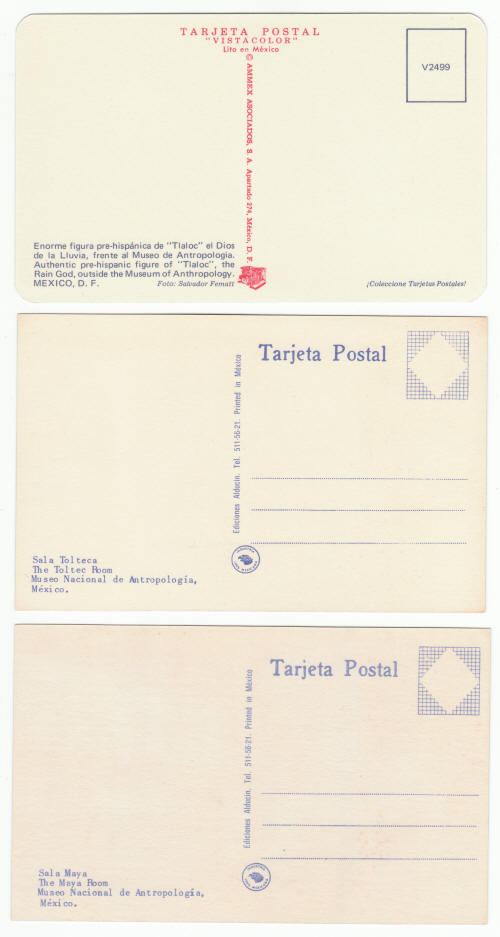 National Museum Of Anthropology Post Cards Mexico City