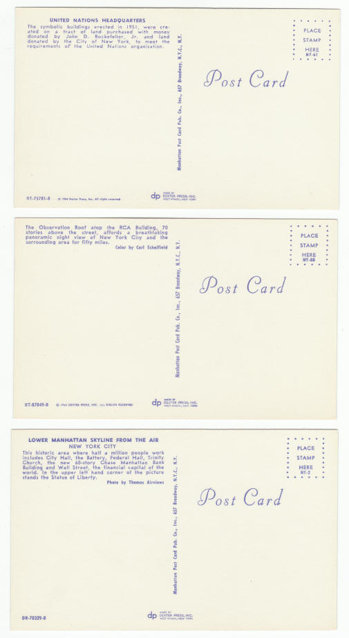 1960s New York City Post Cards