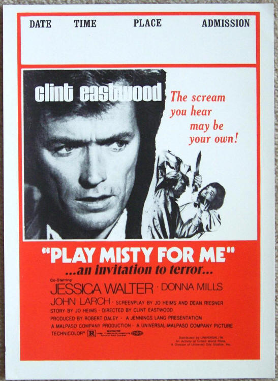 Play Misty For Me Handbill