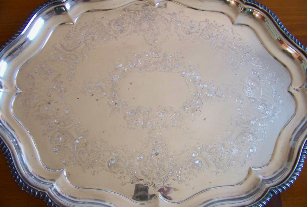 Poston Products Lonsdale Silver Plated Serving Tray