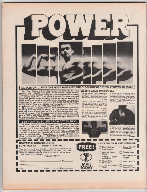 Quasimodos Monster Magazine 4 back cover