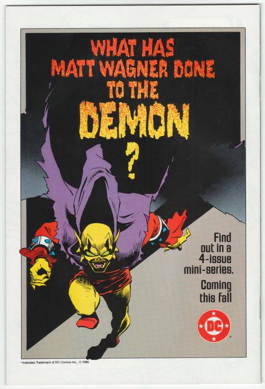 The Question #1 back cover