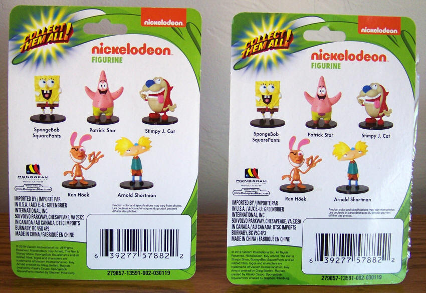 Ren and Stimpy Plastic Toy Figures backs