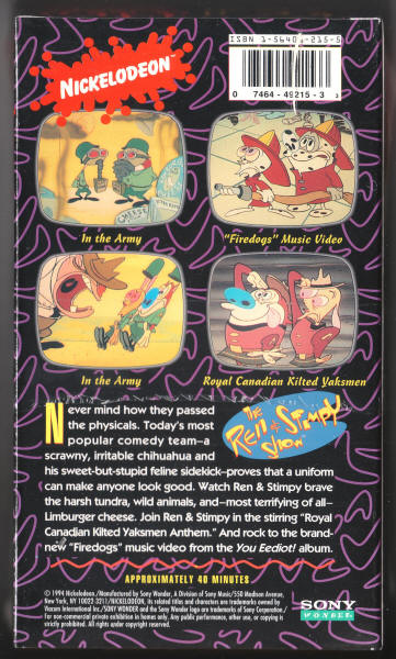 Ren and Stimpy Show VHS On Duty