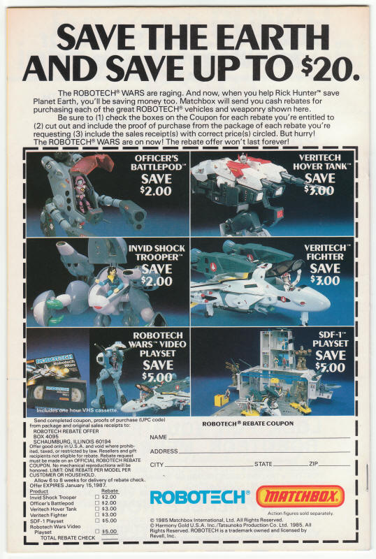 Robotech The Macross Saga #16 back cover