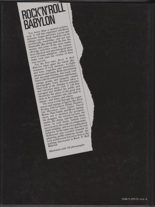 Rock N Roll Babylon back cover