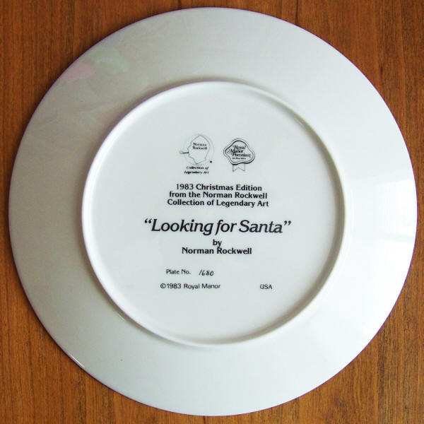 Rockwell Looking For Santa Plate 5 back