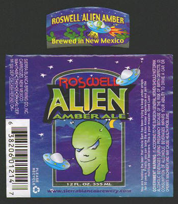 Roswell Alien Amber Ale label example