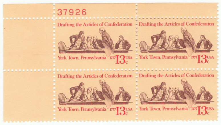 Scott #1726 Drafting the Articles of Confederation Plate Block