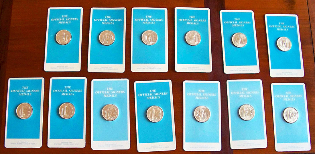 1972-76 Official Signers Medals Silver Proof Set 31 - 43 Obverse