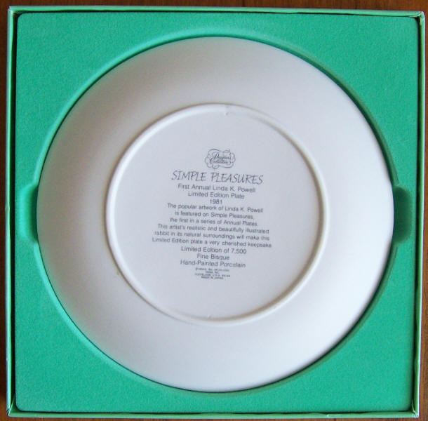 Linda K Powell Simple Pleasures Plate back
