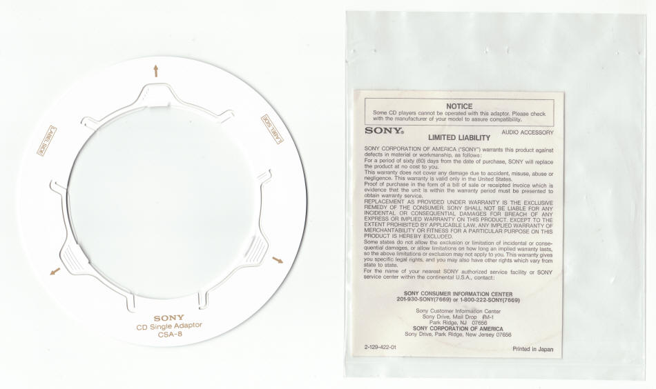 1988 Sony CD3 Adaptor Ring