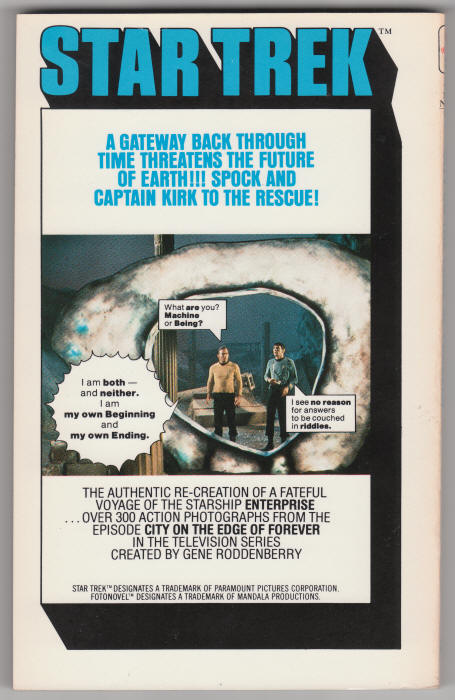 Star Trek Fotonovel 1 back cover