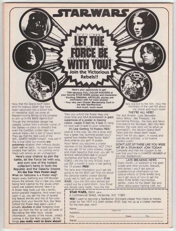 Star Warp #1 back cover