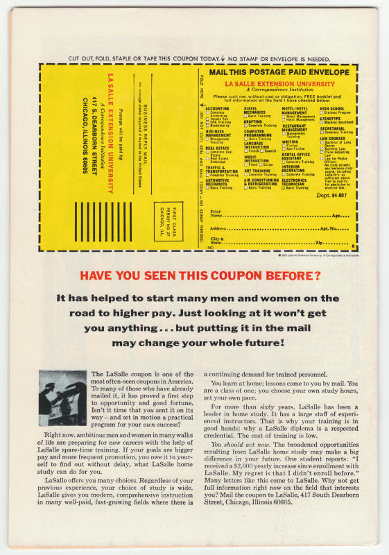 The Sub-Mariner #67 back cover