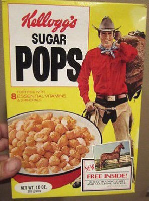 Kelloggs 1976 Sugar Pops Horse Trading Cards Cereal Box