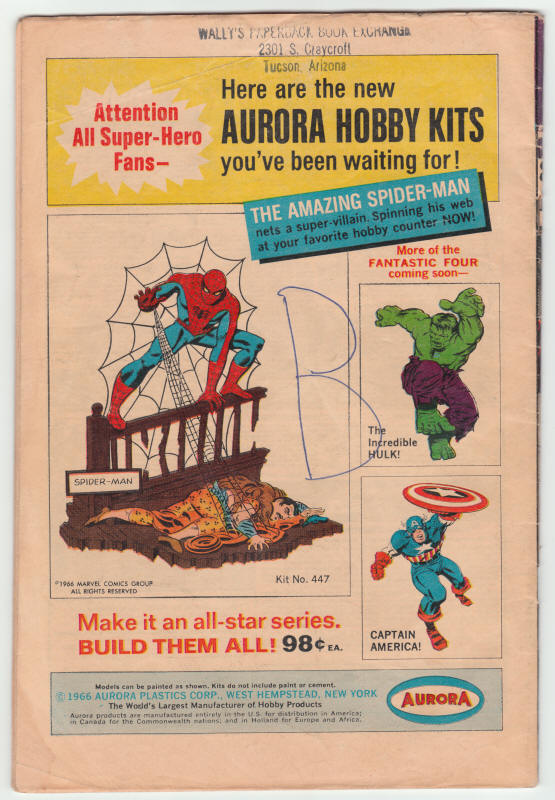 Tales Of Suspense #85 back cover
