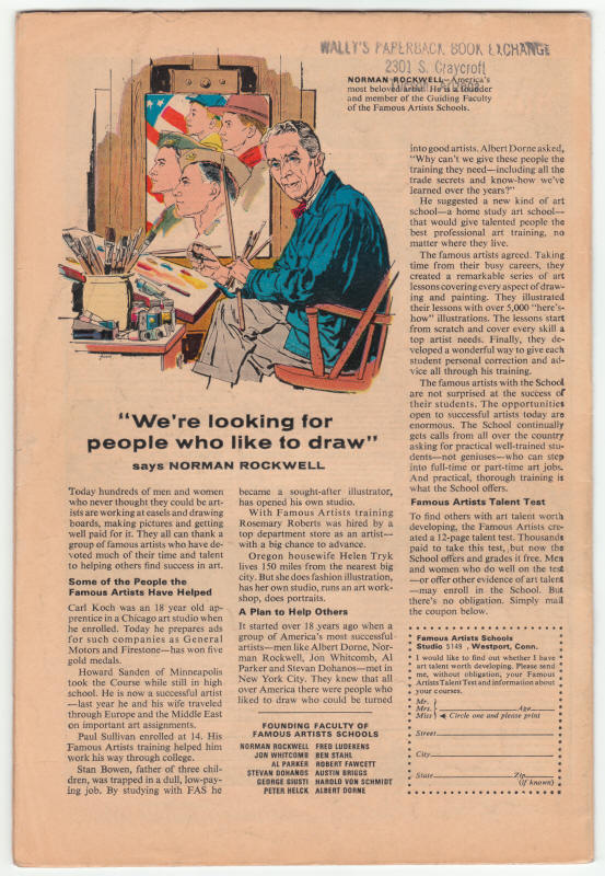 Tales To Astonish #85 back cover