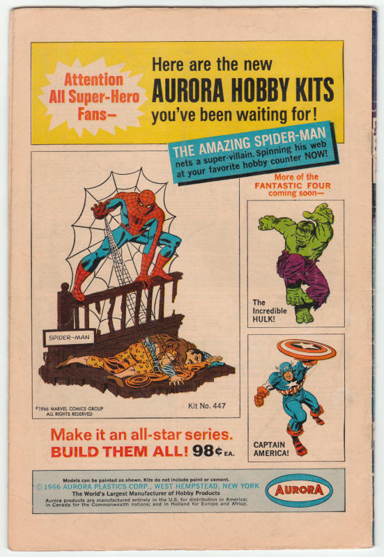 Tales To Astonish #88 back cover
