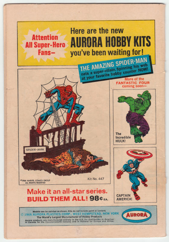 Thor #137 back cover