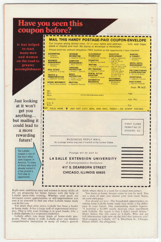 Tomb Of Dracula #35 back cover