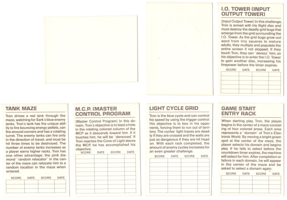 1981 Donruss Tron Stickers backs