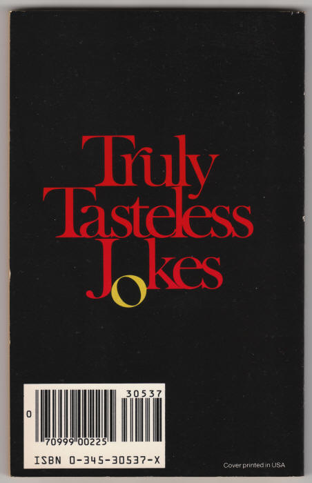 Truly Tasteless Jokes back cover