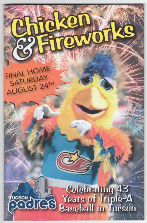 Tucson Padres Program August 2013 front cover