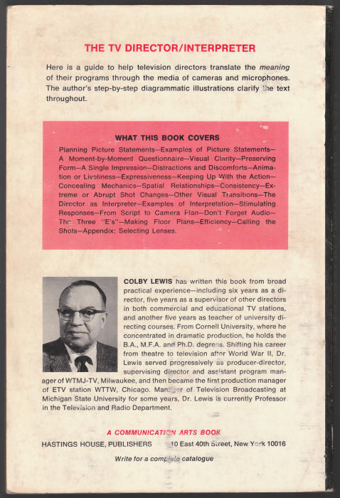 The TV Director Interpreter back cover
