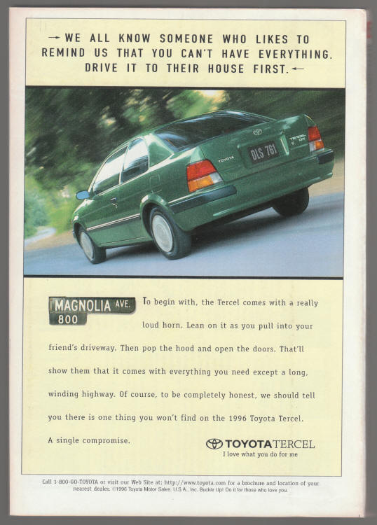 TV Guide #2268 September 1996 back cover