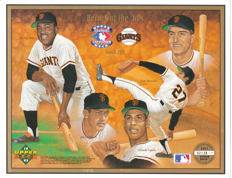 1993 Upper Deck Heroes Of The 60s San Francisco Giants Litho