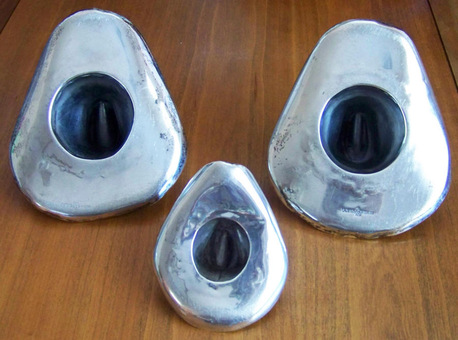 Vaughs Sterling Silver Cowboy Hat Ashtrays