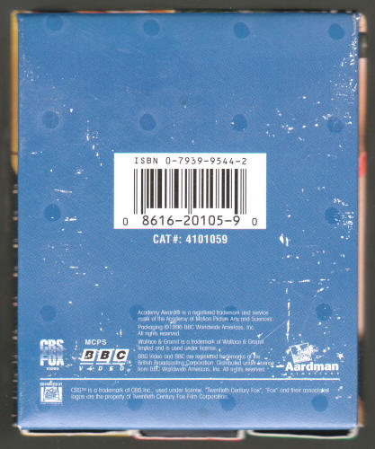 Wallace and Gromit VHS Box Set Slipcase bottom