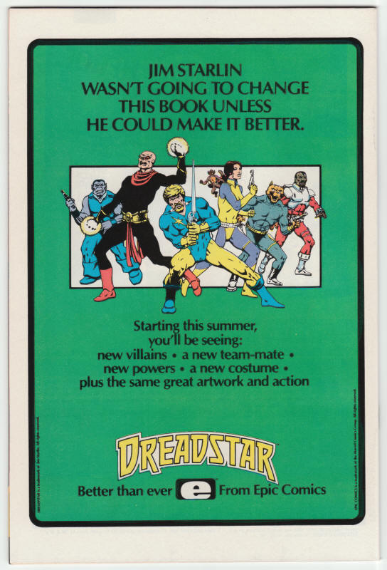 X-Men #186 back cover