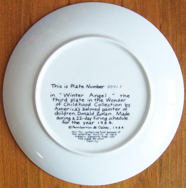 Wonder Of Childhood Plate 3 back